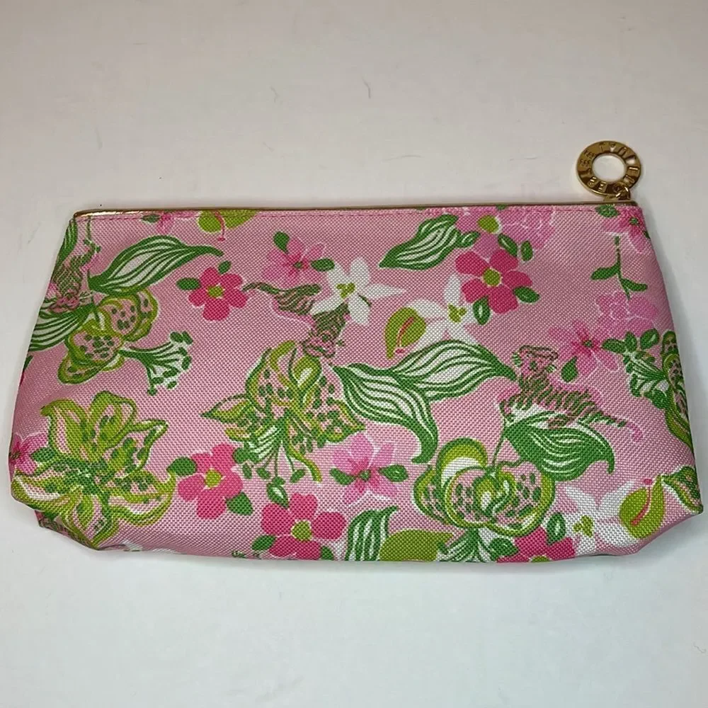 LILLY PULITZER X ESTEE LAUDER Tiger Print Cosmetic Zipper Pouch